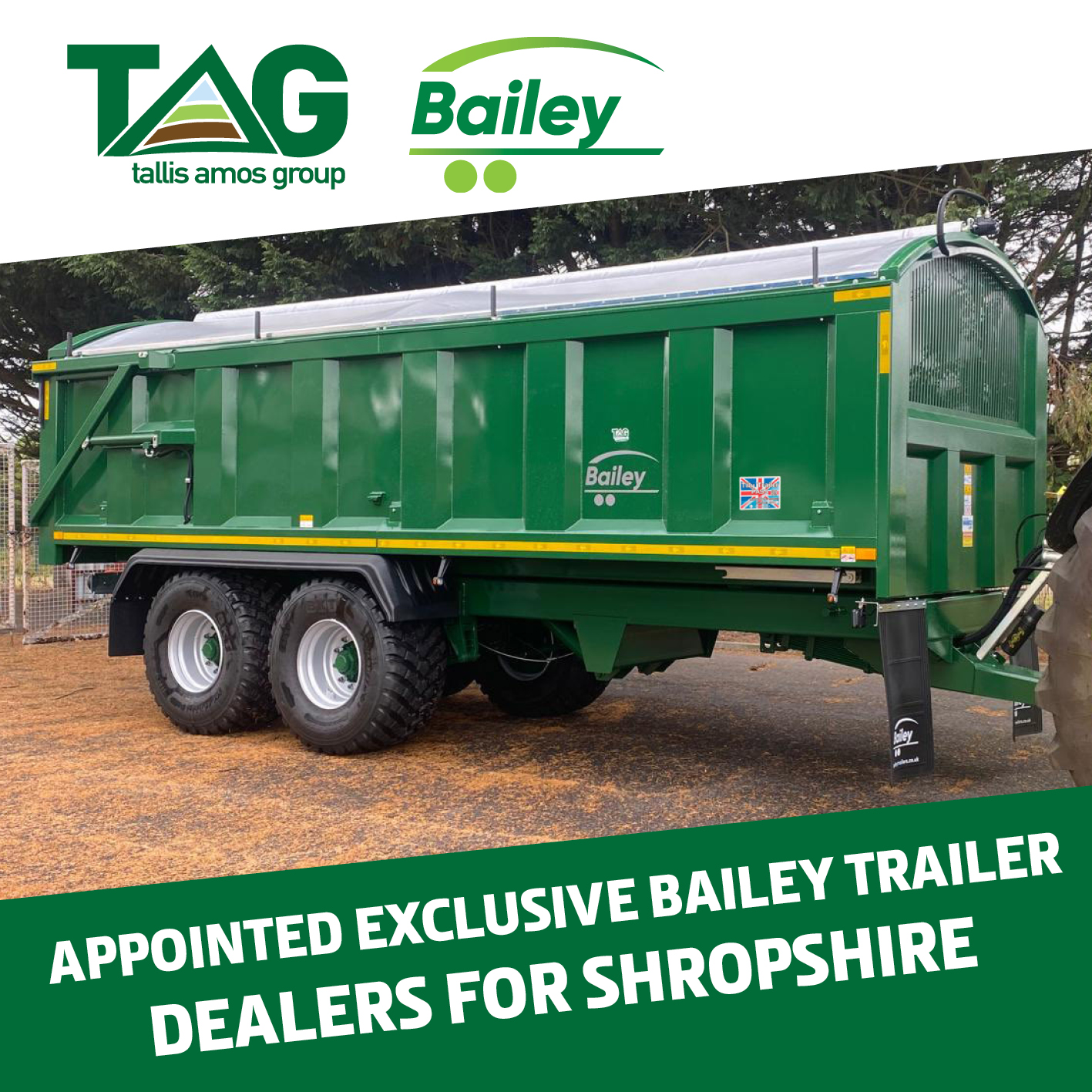 Tallis Amos Group (TAG) Appointed Exclusive Bailey Trailer Dealers for Shropshire