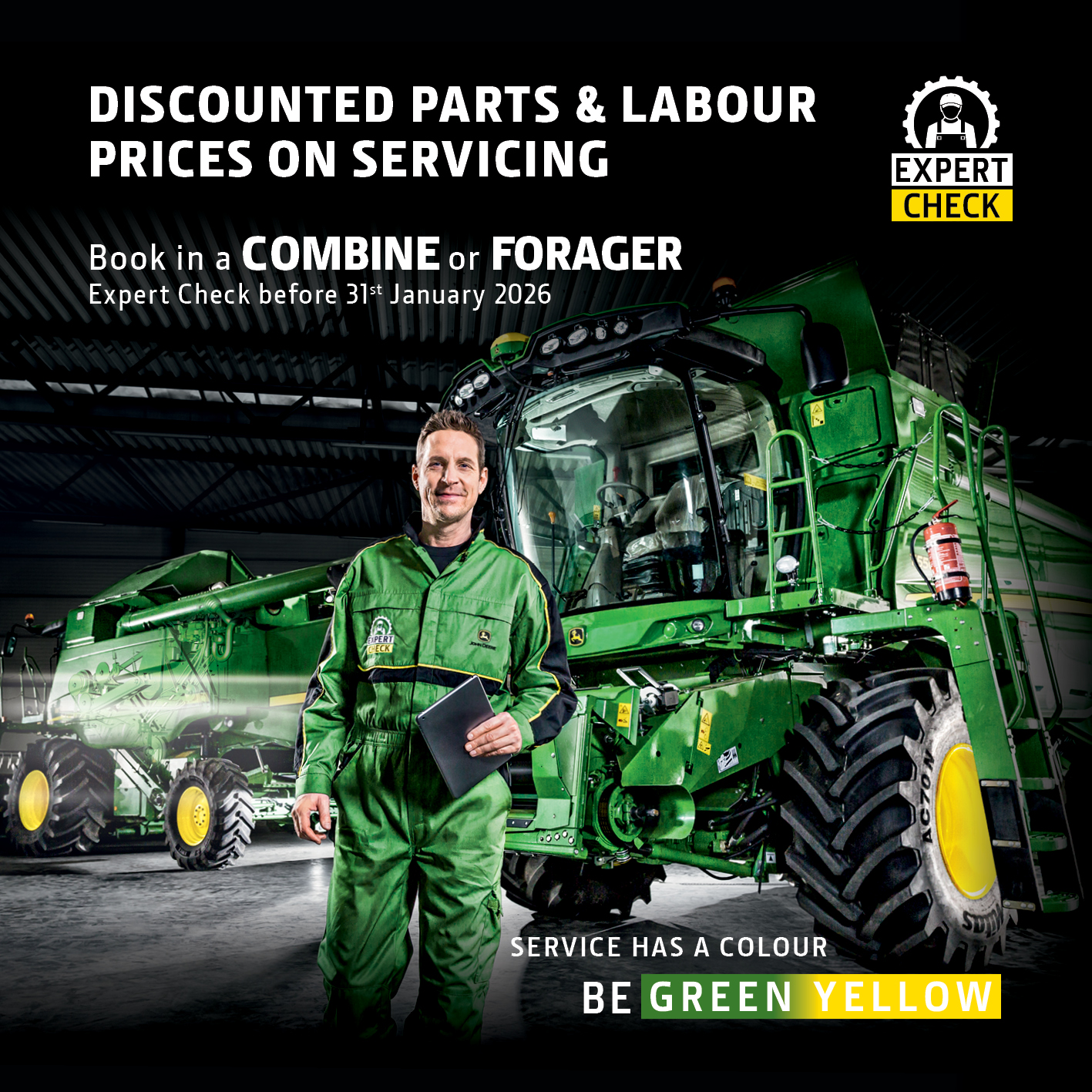 Discounted Parts and Labour Prices on Combine & Forager Servicing